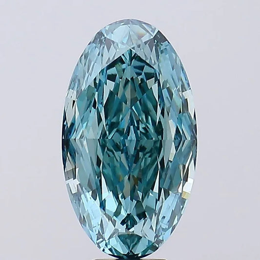 8.01ct Oval Lab Grown Diamond (Colour Fancy Vivid Green Blue, Clarity VS1, IGI Certified)