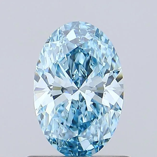 0.71ct Oval Lab Grown Diamond (Colour Fancy Vivid Blue, Clarity IF, IGI Certified)