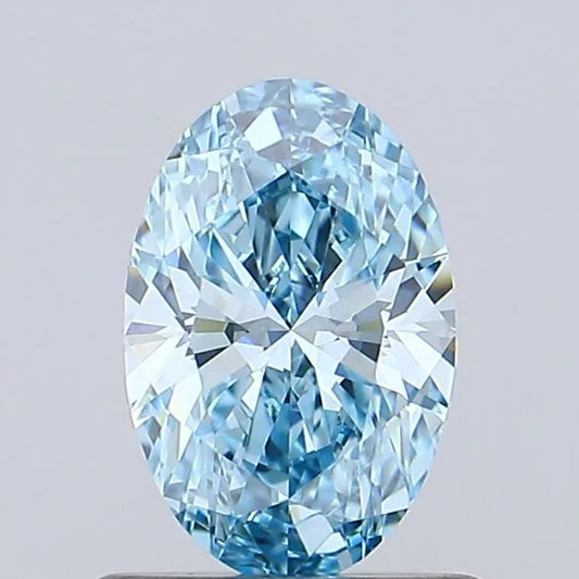 0.71ct Oval Lab Grown Diamond (Colour Fancy Vivid Blue, Clarity IF, IGI Certified)