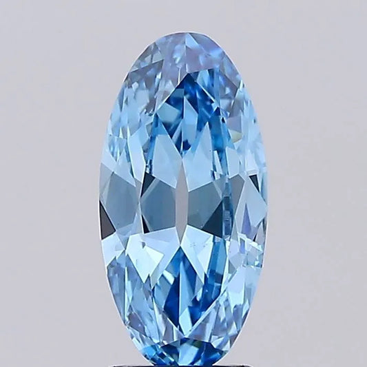 2.02ct Oval Lab Grown Diamond (Colour Fancy Vivid Blue, Clarity VS1, IGI Certified)