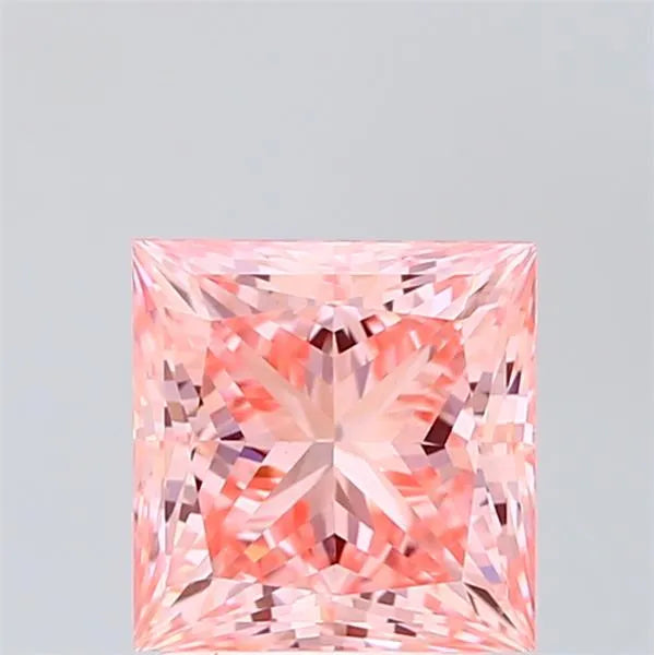 2.05ct Princess Lab Grown Diamond (Colour Fancy Vivid Pink, Clarity VS1, IGI Certified)