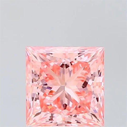 2.05ct Princess Lab Grown Diamond (Colour Fancy Vivid Pink, Clarity VS1, IGI Certified)