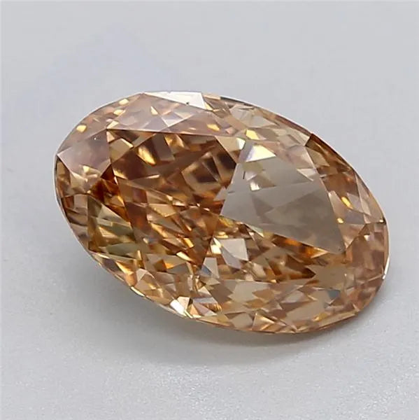 2.07ct Oval Lab Grown Diamond (Colour Fancy Light Brown, Clarity VS1, IGI Certified)
