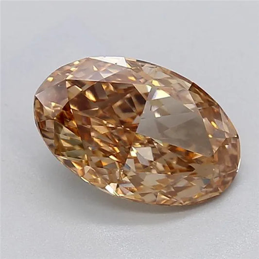 2.07ct Oval Lab Grown Diamond (Colour Fancy Light Brown, Clarity VS1, IGI Certified)