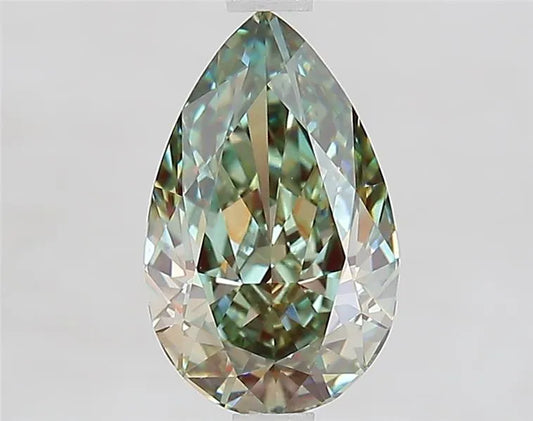 2.10ct Pear Lab Grown Diamond (Colour Fancy Gray Green, Clarity VVS2, IGI Certified)