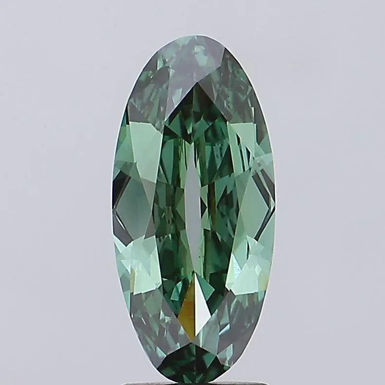 2.19ct Oval Lab Grown Diamond (Colour Fancy Vivid Green, Clarity VVS2, IGI Certified)