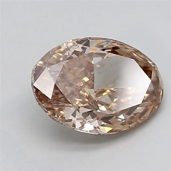 2.50ct Oval Lab Grown Diamond (Colour Fancy Light Brown, Clarity VS1, IGI Certified)