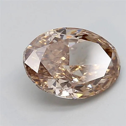 2.50ct Oval Lab Grown Diamond (Colour Fancy Light Brown, Clarity VS1, IGI Certified)