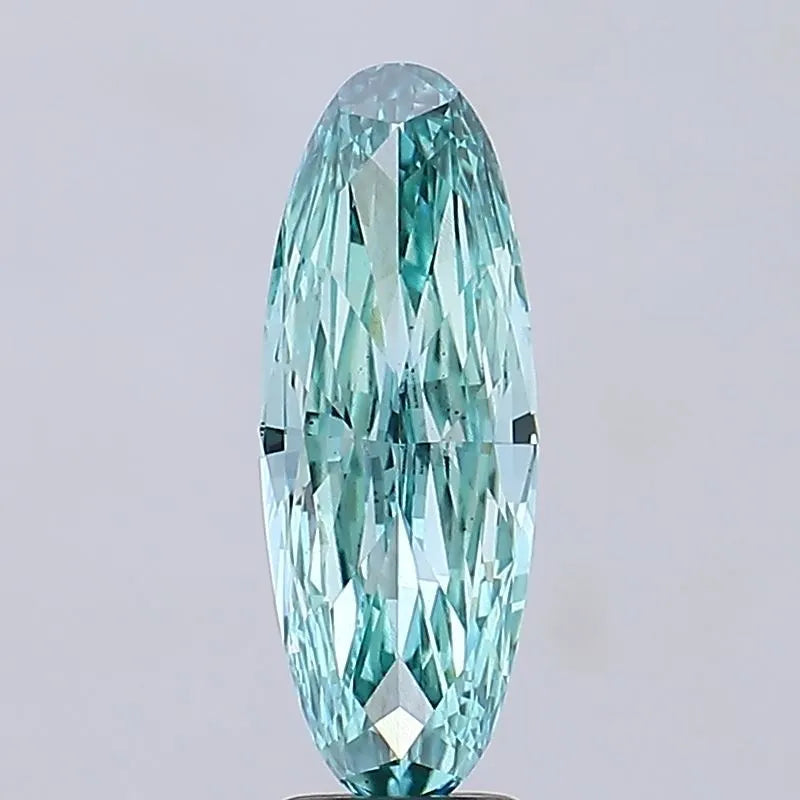 2.58ct Oval Lab Grown Diamond (Colour Fancy Vivid Green, Clarity VS2, IGI Certified)