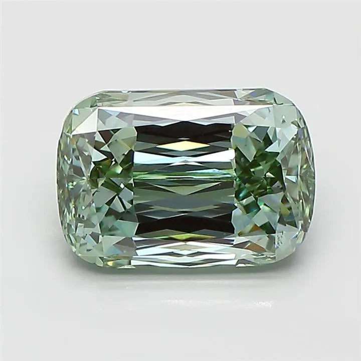 2.63ct Cushion modified Lab Grown Diamond (Colour Fancy Vivid Green, Clarity VS2, IGI Certified)