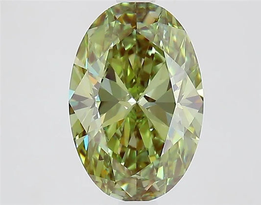 2.01ct Oval Lab Grown Diamond (Colour Fancy Vivid Green, Clarity VVS2, IGI Certified)