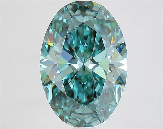 4.07ct Oval Lab Grown Diamond (Colour Fancy Vivid Green, Clarity VVS2, IGI Certified)