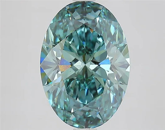 3.03ct Oval Lab Grown Diamond (Colour Fancy Vivid Green, Clarity VS1, IGI Certified)