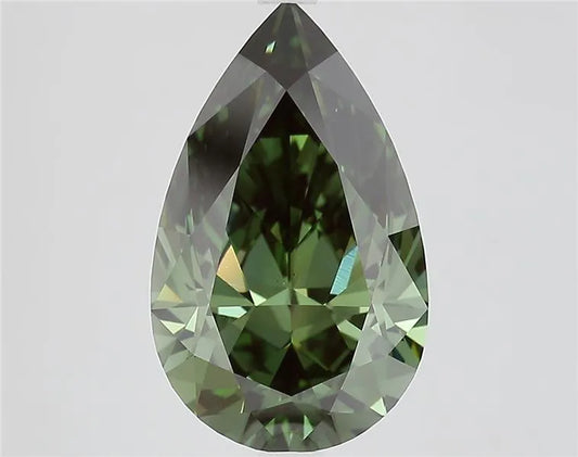 5.17ct Pear Lab Grown Diamond (Colour Fancy Vivid Green, Clarity VS1, IGI Certified)