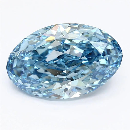 4.75ct Oval Lab Grown Diamond (Colour Fancy Vivid Blue, Clarity VS1, IGI Certified)
