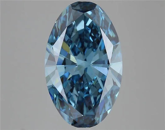 6.00ct Oval Lab Grown Diamond (Colour Fancy Vivid Blue, Clarity VS1, IGI Certified)