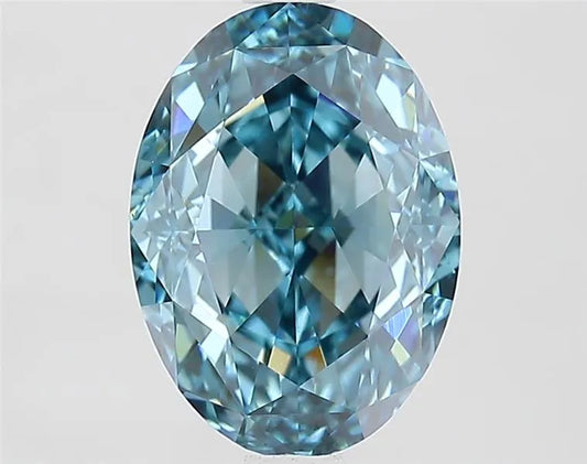 2.74ct Oval Lab Grown Diamond (Colour Fancy Vivid Blue, Clarity VVS2, IGI Certified)