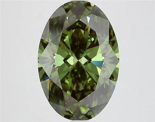 4.16ct Oval Lab Grown Diamond (Colour Fancy Vivid Green, Clarity VS1, IGI Certified)