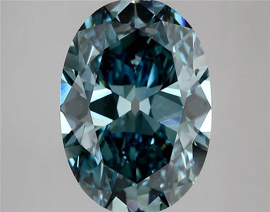 5.35ct Oval Lab Grown Diamond (Colour Fancy Vivid Blue, Clarity VS1, IGI Certified)