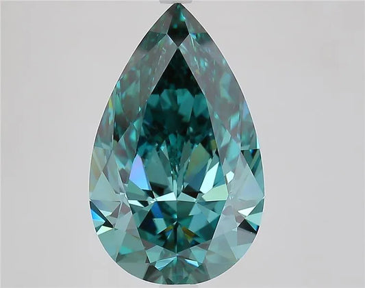 5.74ct Pear Lab Grown Diamond (Colour Fancy Vivid Green, Clarity VVS2, IGI Certified)