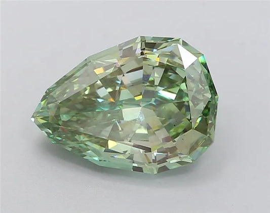 5.09ct Pear Lab Grown Diamond (Colour Fancy Vivid Green, Clarity VS2, IGI Certified)