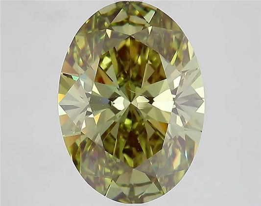 4.24ct Oval Lab Grown Diamond (Colour Fancy Vivid Green, Clarity VS2, IGI Certified)