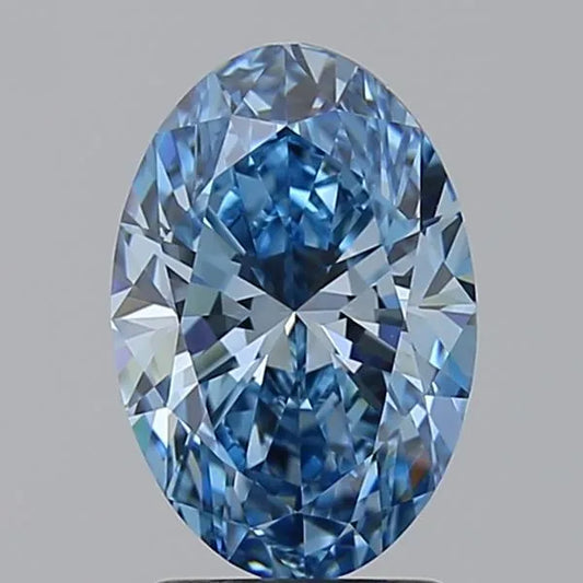 2.00ct Oval Lab Grown Diamond (Colour Fancy Vivid Blue, Clarity VVS2, IGI Certified)