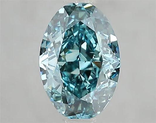 1.81ct Oval Lab Grown Diamond (Colour Fancy Vivid Greenish Blue, Clarity VVS2, IGI Certified)