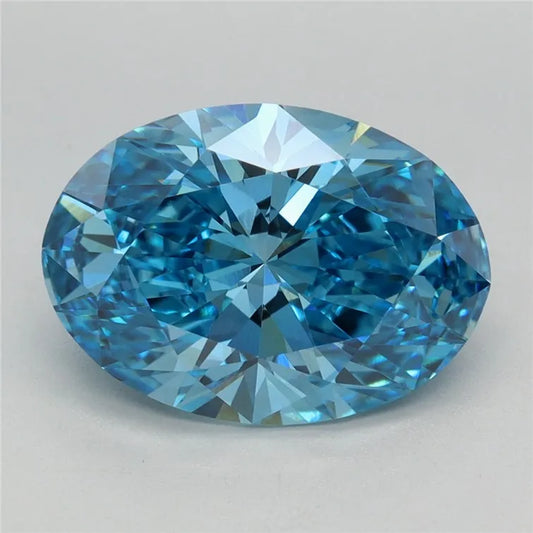 3.09ct Oval Lab Grown Diamond (Colour Fancy Vivid Blue, Clarity VVS2, IGI Certified)