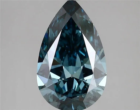 3.04ct Pear Lab Grown Diamond (Colour Fancy Vivid Blue, Clarity VS1, IGI Certified)