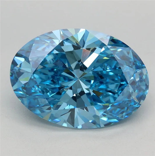 2.68ct Oval Lab Grown Diamond (Colour Fancy Vivid Blue, Clarity VVS2, IGI Certified)