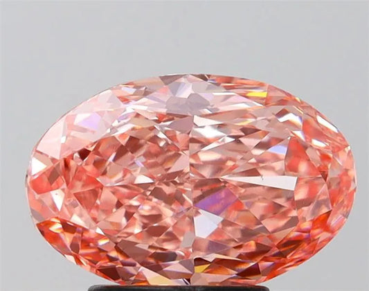 2.76ct Oval Lab Grown Diamond (Colour Fancy Vivid Pink, Clarity VS1, IGI Certified)