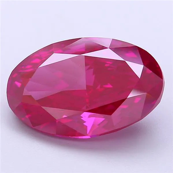 5.56ct Oval Lab Grown Diamond (Colour Fancy Vivid Red, Clarity VVS2, IGI Certified)