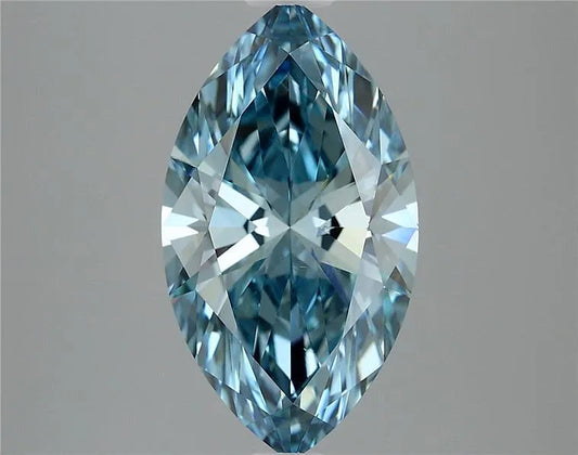 3.22ct Marquise Lab Grown Diamond (Colour Fancy Vivid Blue, Clarity VS1, IGI Certified)