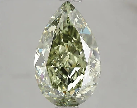3.07ct Pear Lab Grown Diamond (Colour Fancy Vivid Green, Clarity VS1, IGI Certified)