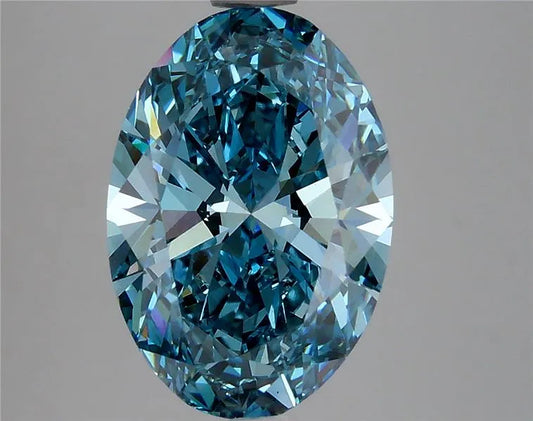3.80ct Oval Lab Grown Diamond (Colour Fancy Vivid Blue, Clarity VS1, IGI Certified)