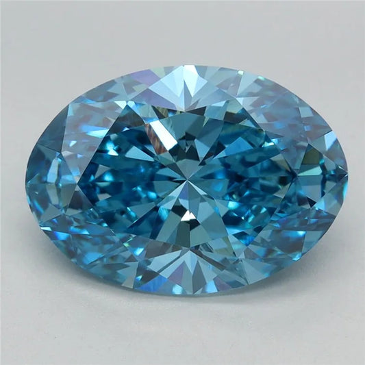 3.07ct Oval Lab Grown Diamond (Colour Fancy Vivid Blue, Clarity VVS2, IGI Certified)