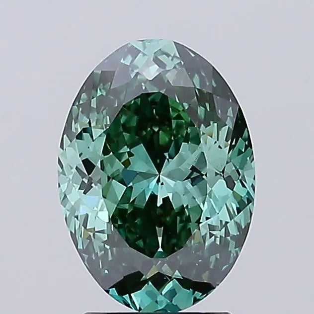 2.53ct Oval Lab Grown Diamond (Colour Fancy Vivid Green, Clarity VS1, IGI Certified)