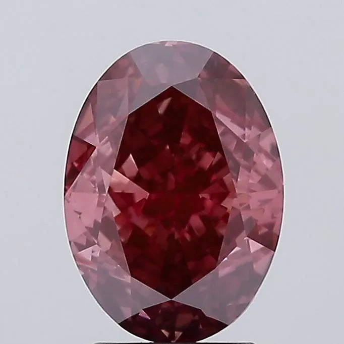 3.10ct Oval Lab Grown Diamond (Colour Fancy Vivid Pink, Clarity VS1, IGI Certified)