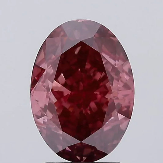 3.10ct Oval Lab Grown Diamond (Colour Fancy Vivid Pink, Clarity VS1, IGI Certified)
