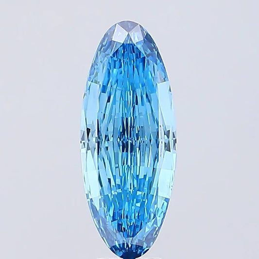 5.10ct Oval Lab Grown Diamond (Colour Fancy Vivid Blue, Clarity VVS2, IGI Certified)
