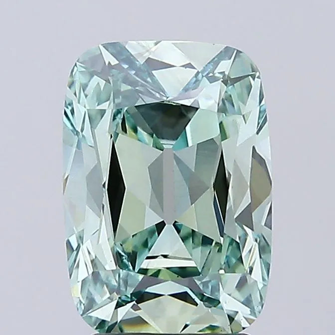 3.01ct Cushion brilliant Lab Grown Diamond (Colour Fancy Vivid Green, Clarity VS1, IGI Certified)
