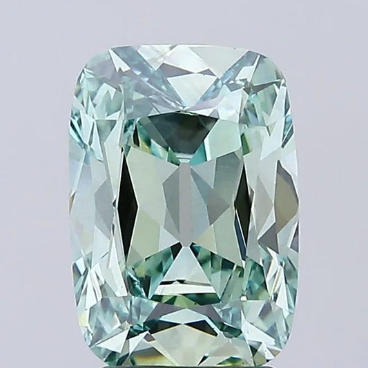 3.01ct Cushion brilliant Lab Grown Diamond (Colour Fancy Vivid Green, Clarity VS1, IGI Certified)
