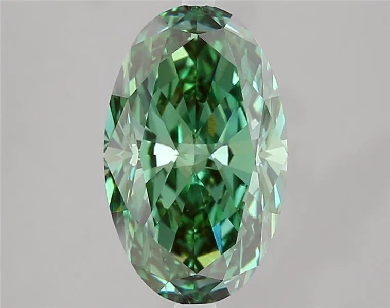 3.02ct Oval Lab Grown Diamond (Colour Fancy Vivid Green, Clarity VS1, IGI Certified)