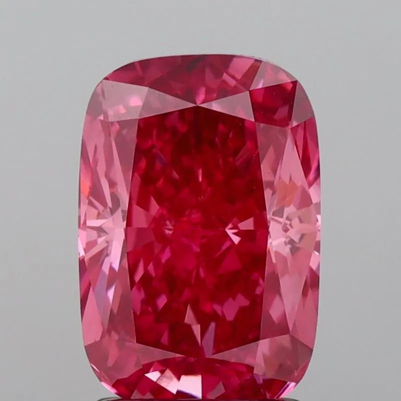 3.05ct Cushion modified Lab Grown Diamond (Colour Fancy Vivid Pink, Clarity VVS2, IGI Certified)