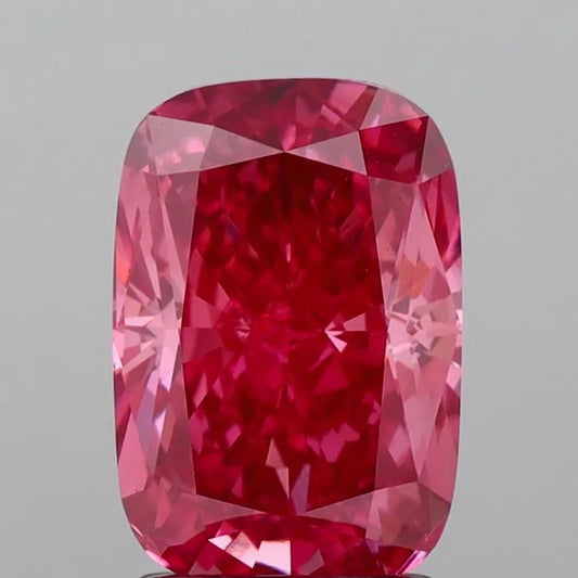 3.05ct Cushion modified Lab Grown Diamond (Colour Fancy Vivid Pink, Clarity VVS2, IGI Certified)