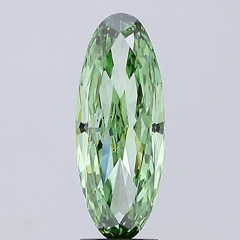 3.06ct Oval Lab Grown Diamond (Colour Fancy Vivid Green, Clarity VVS2, IGI Certified)