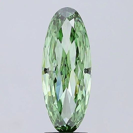 3.06ct Oval Lab Grown Diamond (Colour Fancy Vivid Green, Clarity VVS2, IGI Certified)