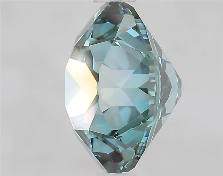 3.09ct European cut Lab Grown Diamond (Colour Fancy Vivid Blueish Green, Clarity VVS2, IGI Certified)