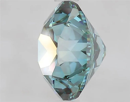 3.09ct European cut Lab Grown Diamond (Colour Fancy Vivid Blueish Green, Clarity VVS2, IGI Certified)